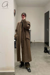 AVIVA JIFEI XUE Oversized long coat with detachable vest AJX-FW22-OLC-BR-SHENZONG Dark Brown FW22-OLC-BR